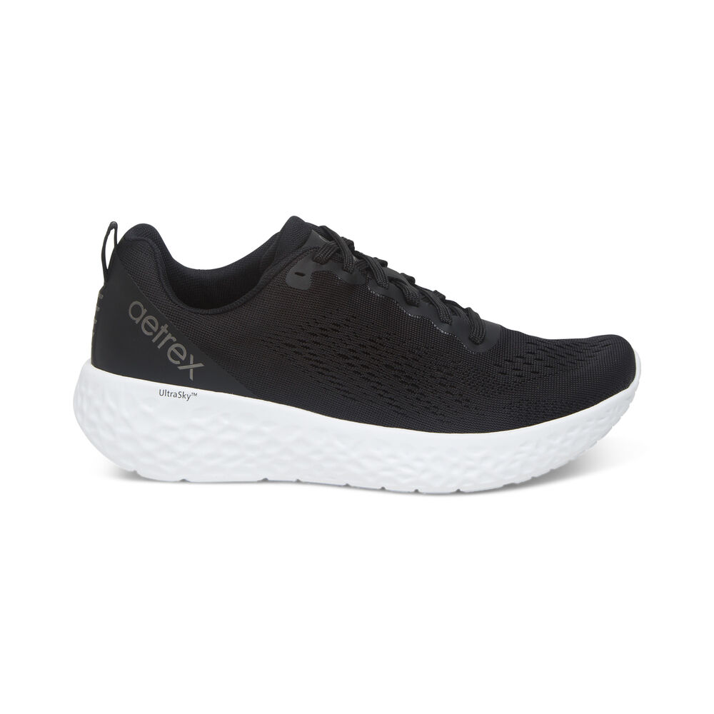 Aetrex Women's Danika Arch Support Sneakers - Black | USA VVJ3PN2